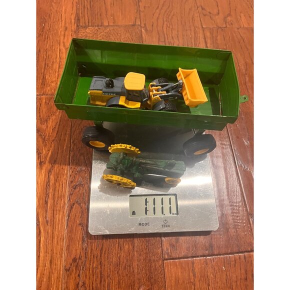 Vintage John Deere Green & Yellow Toy Lot- Cast Iron Tractor, Wheel loader-Tomy, - Picture 5 of 5